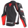 Dainese AVRO 4 sportovní kožená bunda černá/fluo-červená